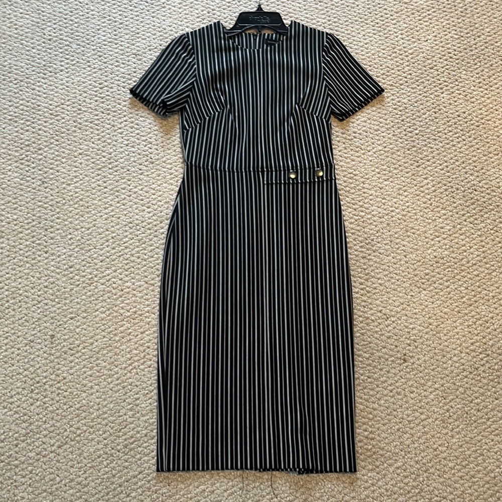 NWT Black & White bold pinstripe dress